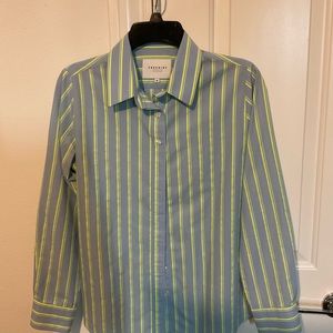 The Shirt by Rochelle Behrens Light Blue/Neon Stripe SZ M Pre-Owned